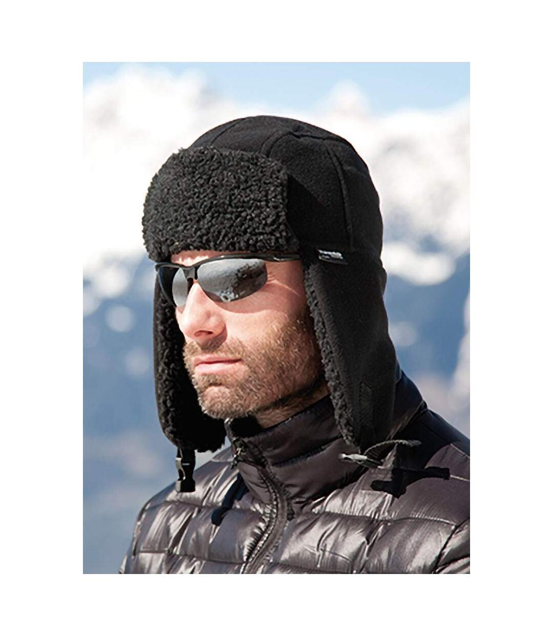 Mens Winter Thinsulate Sherpa Hat Noir Result-1