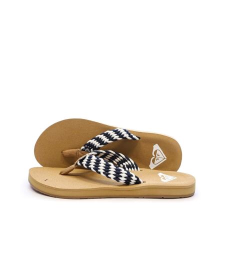 Tongs beiges/marines femme roxy porto - 36