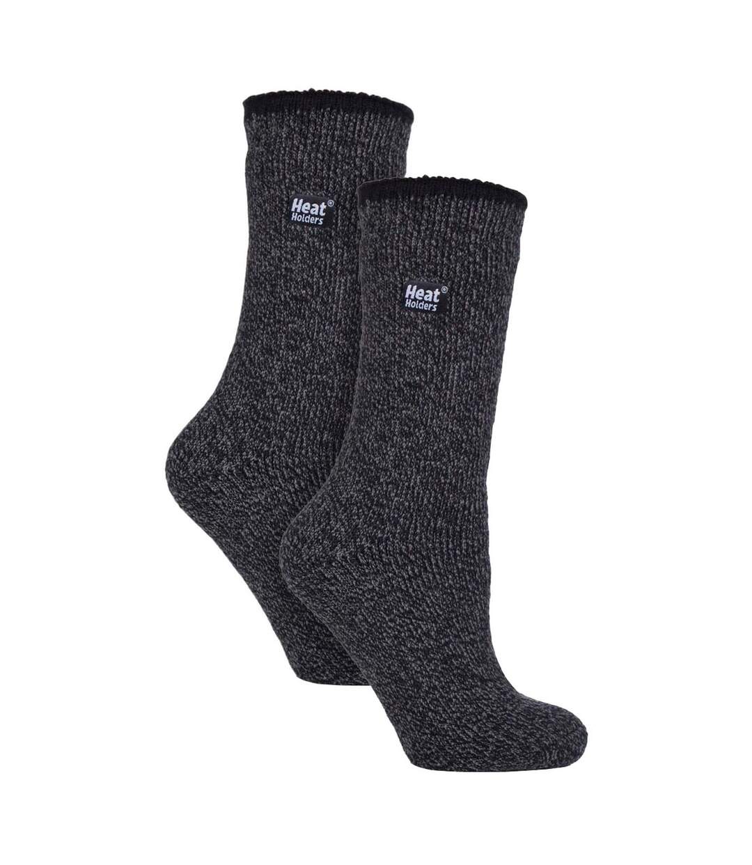Lot de 2 paires de chaussettes thermiques en laine mérinos pour femme-1