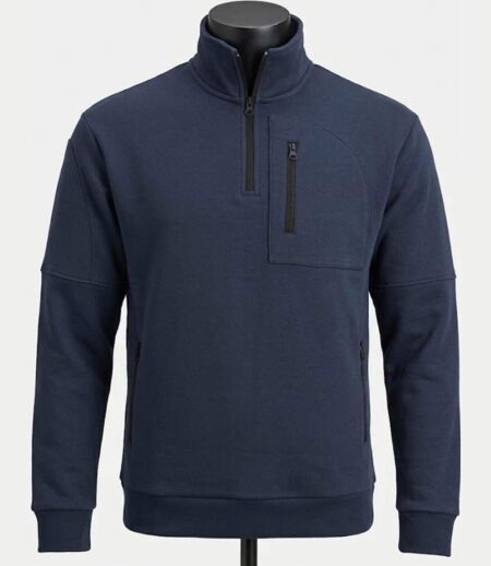 CHALLENGER PERCEVAL1 — Sweat col camionneur marine : le confort thermique et fonctionnel au quotidien