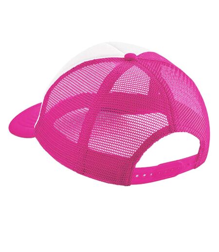 Casquette Camionneur Vintage Enfant Unisexe Fuchsia Blanc Beechfield