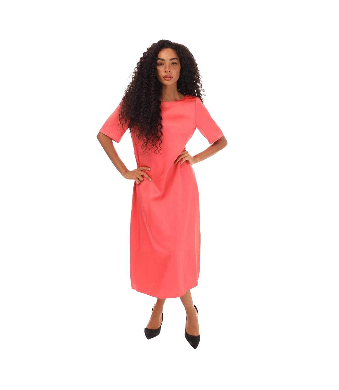 Robe Mi-longue Dibeca Femme Rose Boss-2