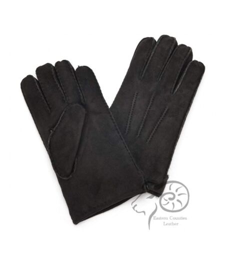 Eastern Counties Leather Mens 3 Point Stitch Sheepskin Gloves (Black)