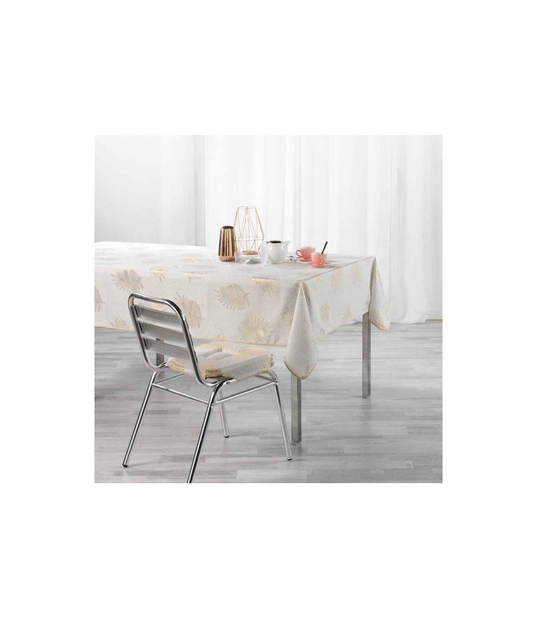 Nappe Imprimée Métallisé Sunny Gold 145x240cm Or-3