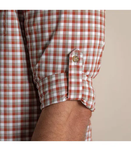 Mens Checked Nosilife Shirt Red Beach Craghoppers