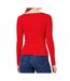 T-shirt Manches Longues Rouge Femme Tommy Hilfiger Button - S