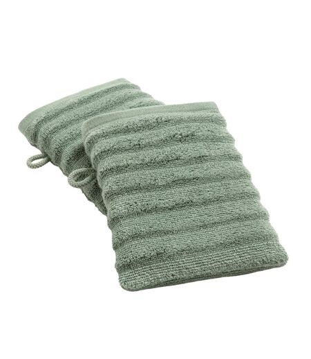 Lot de 2 Gants de Toilette Maya 15x21cm Vert Sauge