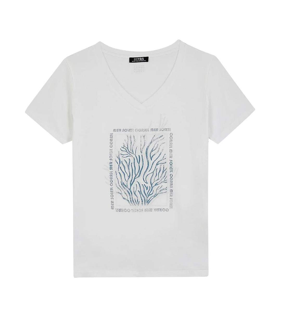 T-Shirt blanc femme tbs sevkitee-1