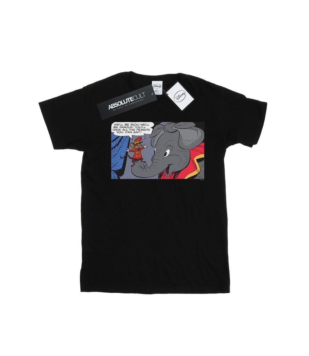 Disney Femme/Ladies Dumbo Rich And Famous Cotton Boyfriend T-Shirt (Noir) - UTBI47965-1
