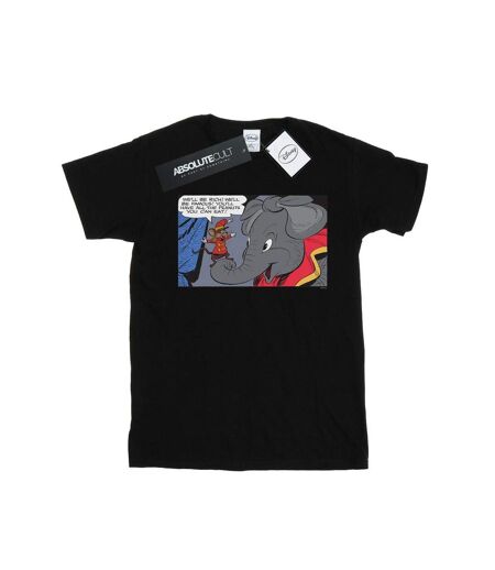 Disney Femme/Ladies Dumbo Rich And Famous Cotton Boyfriend T-Shirt (Noir) - UTBI47965