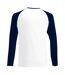 Fruit Of The Loom Mens Long Sleeve Baseball T-Shirt (White/Deep Navy) - UTBC328-2