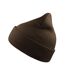 Unisex adult wind recycled cuffed beanie brown Atlantis-1