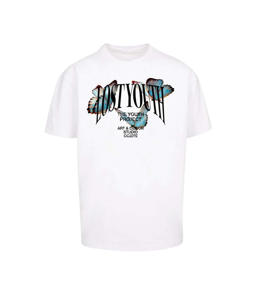 T-shirt Homme Papillon Blanc Lost Youth-2