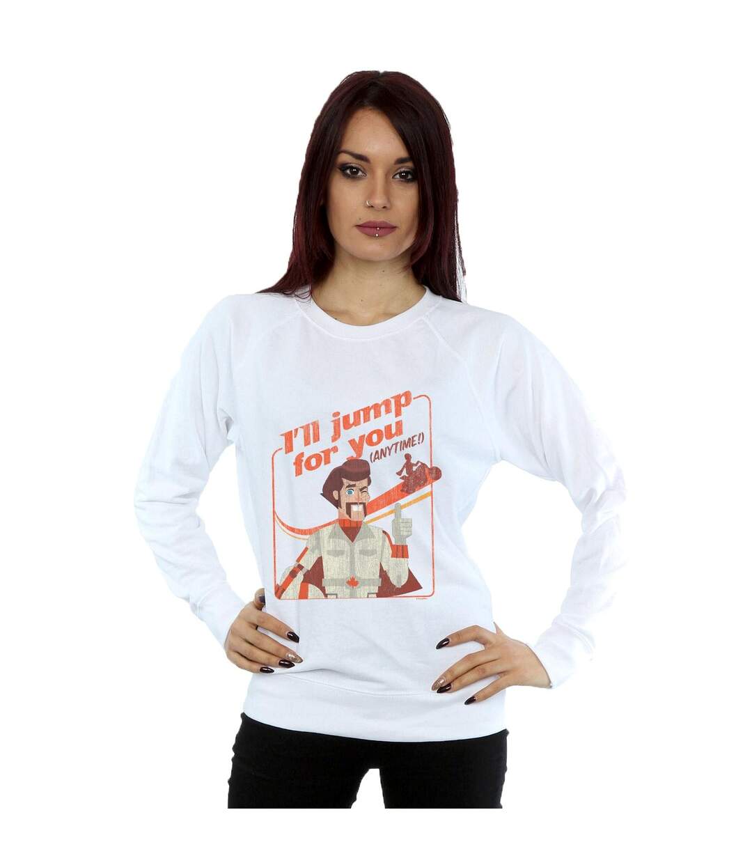 Disney Sweatshirt Womens/Ladies Toy Story 4 Duke I'll Jump For You (Blanc) - UTBI42110-2