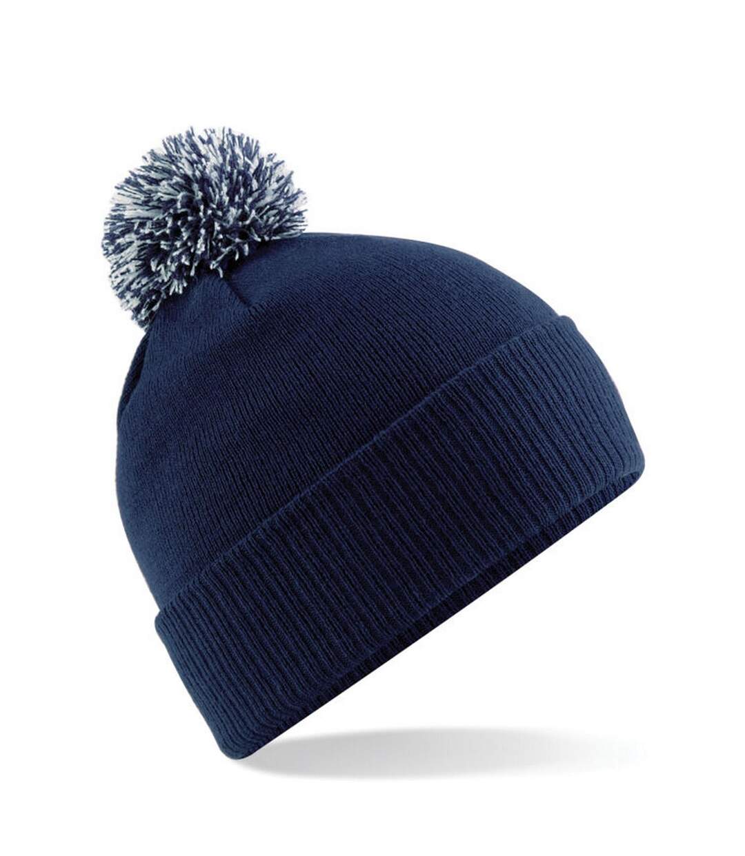 Adultes Bonnet Unisexe Snowstar Bleu Marine Gris Clair Beechfield-2