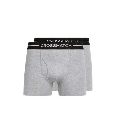Crosshatch Mens Ambek Boxer Shorts (Pack of 2) (Grey Marl) - UTBG861