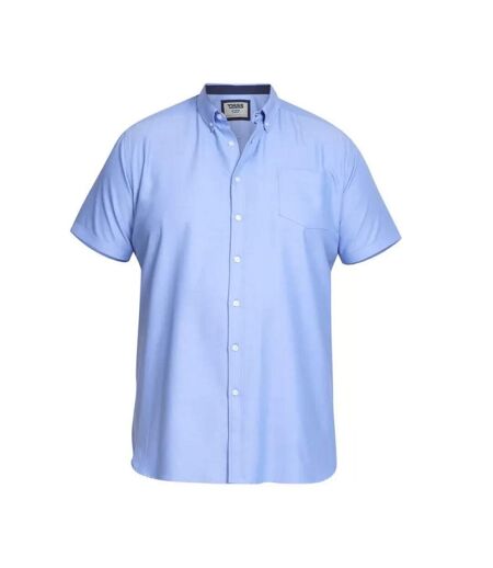 D555 Mens James Oxford Kingsize Short-Sleeved Shirt (Sky Blue)