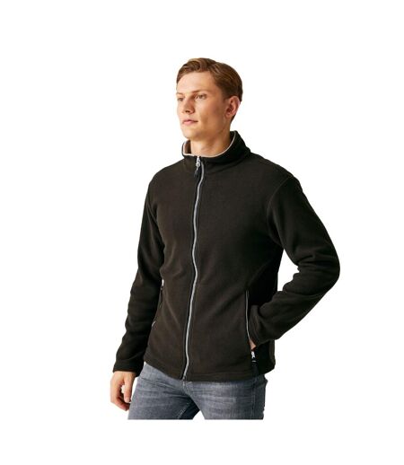 Mens fleece jacket black/mineral grey Regatta Professional