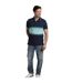 Mens sunbury striped pique organic polo shirt aquamarine Weird Fish-4