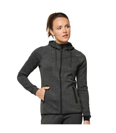 Womens/ladies Performance Hooded Jacket Deep Grey Heather Proact