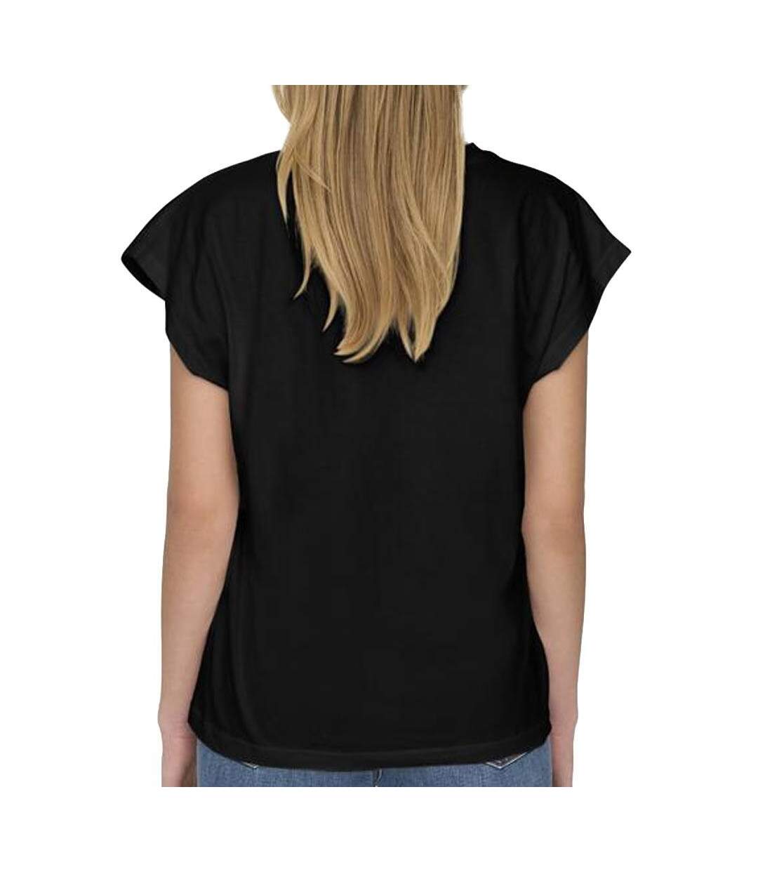 T-Shirt noir femme jdy rose-2