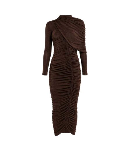 Robe Mi-longue Melina Femme Marron Bardot