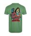 Mens fish fighters back print t-shirt artichoke green Weird Fish-2