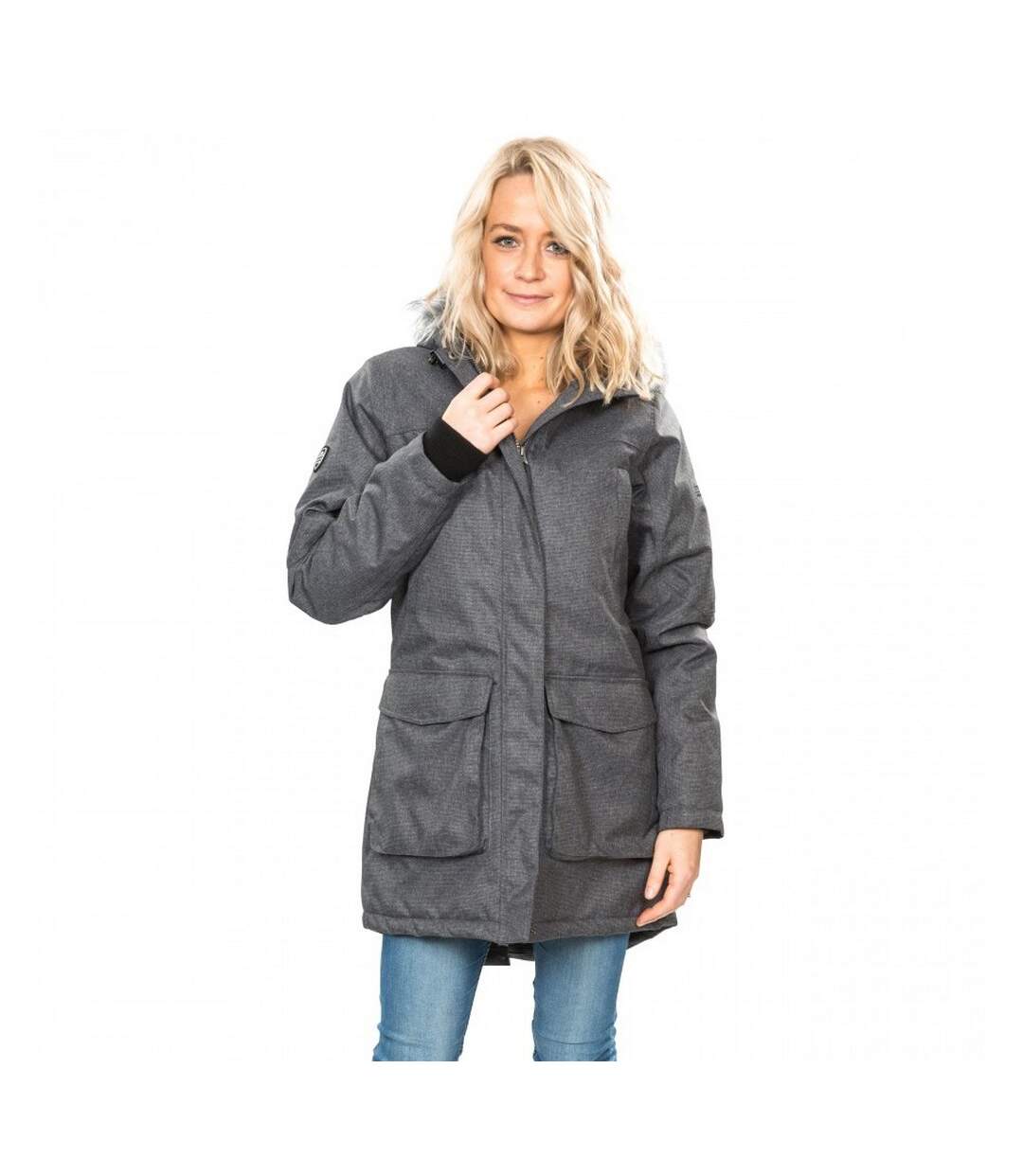 Trespass Womens/Ladies Thundery Waterproof Jacket (Black/Silver Grey) - UTTP3548-3