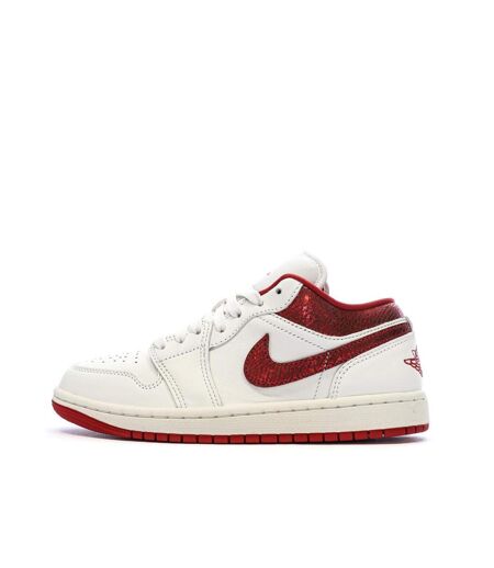 Baskets blanc/rouge femme nike air jordan 1 low