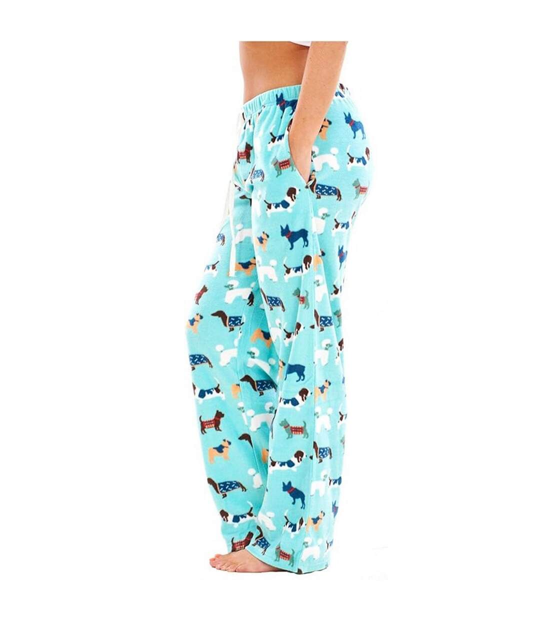 Pack Of 2  Womens/ladies Fleece Animals Lounge Pants  Multicoloured Keanu-4