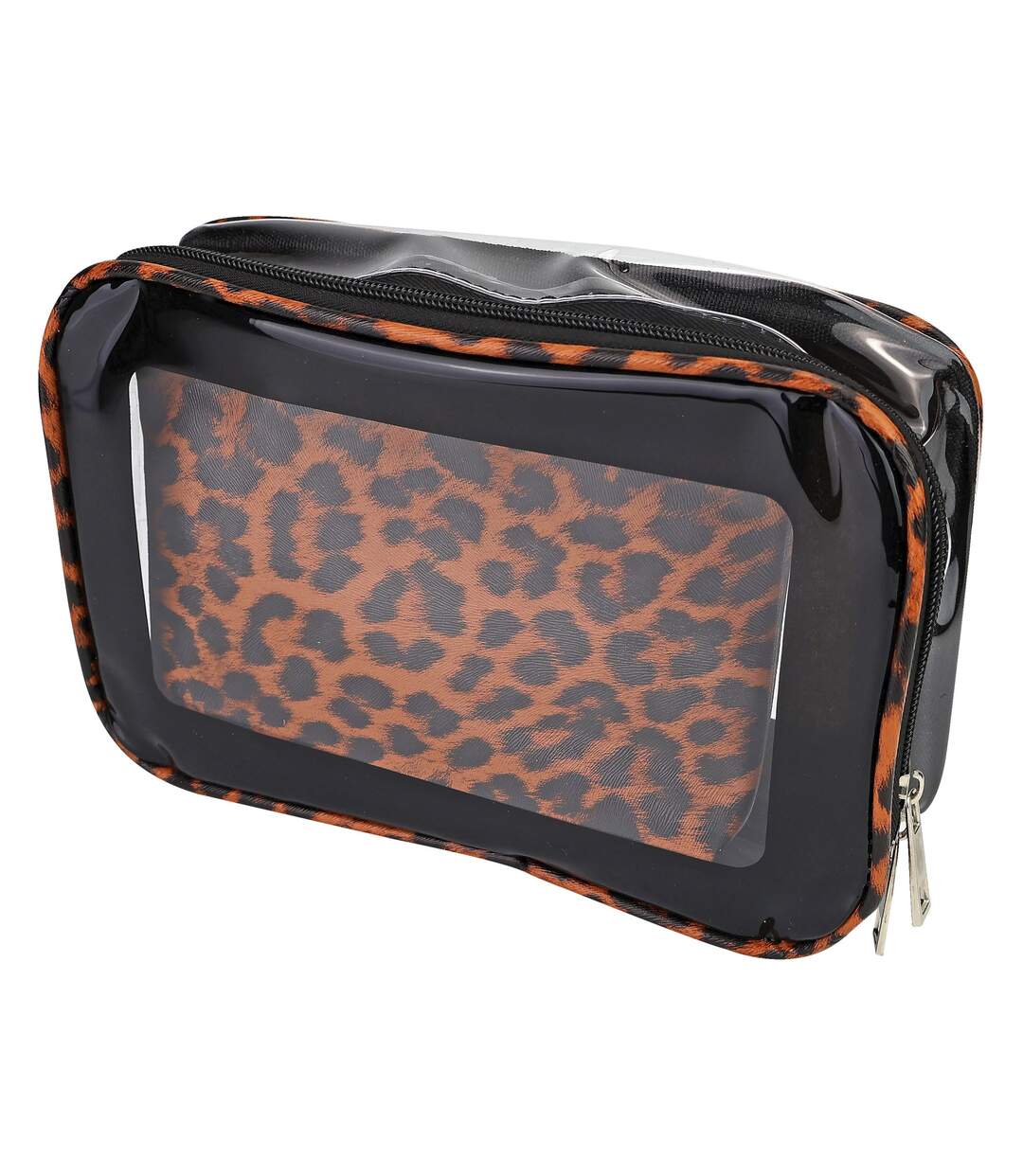 3 Piece Ladies Cosmetic Bag Set Leopard Print Makeup Toiletry Travel Bags-3