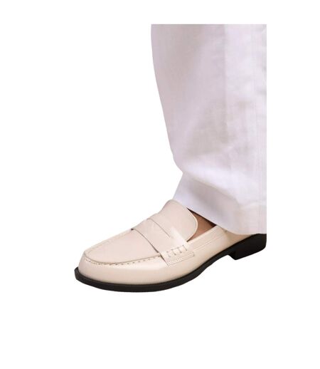 Womens/ladies houston slip-on loafers cream Where´s That From