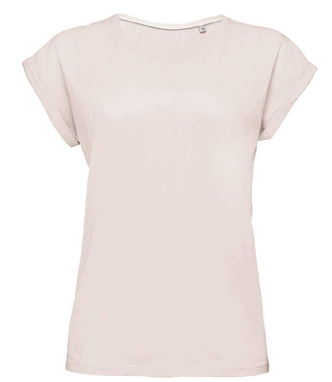 T-shirt manches courtes col rond - Femme - 01406 - rose crémeux-2