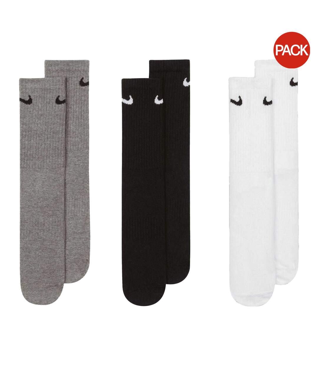 Chaussettes Tous Les Jours Adulte Blanc Gris Noir Nike-1