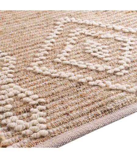 Tapis Déco en Jute & Laine Floty 120x170cm Beige