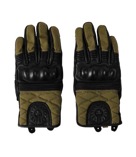 Mens Hampstead Leather Gloves Black Forest Green Belstaff