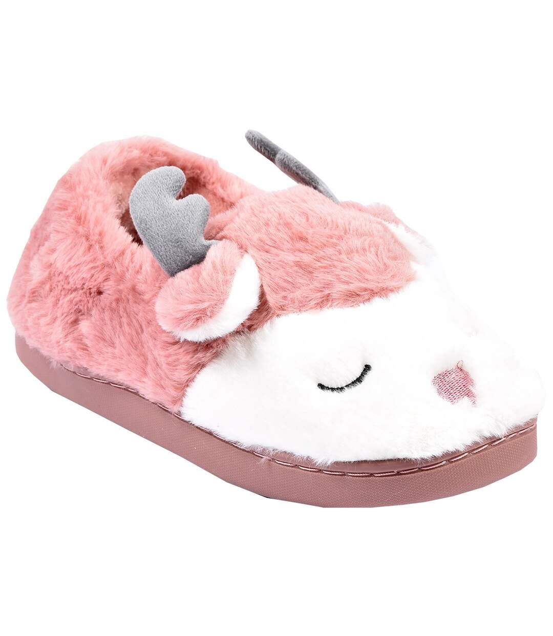PANTOUFLE Femme Chausson Fantaisie MD8699 MAUVE-1