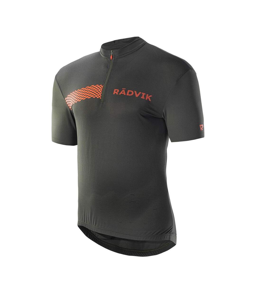 Maillot De Cyclisme Charlie Homme Vert Kaki Foncé Orange Sanguine Radvik-3