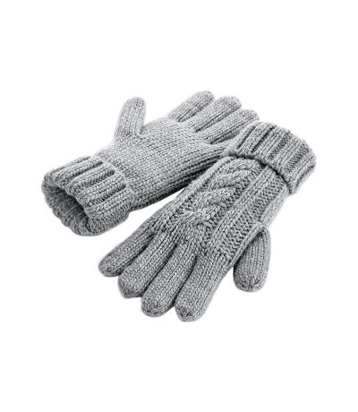 Beechfield Cable Knit Melange Gloves (Light Grey) - UTPC3951
