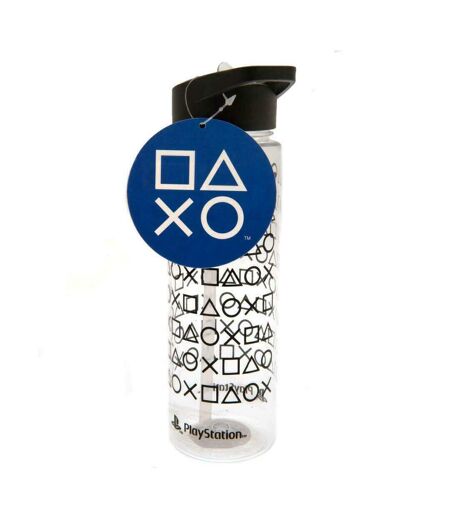 Playstation Shapes Plastic Bottle (Clear/Black) (One Size) - UTPM2973