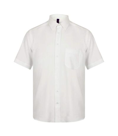 Henbury Mens Wicking Short Sleeve Work Shirt (White) - UTRW2698