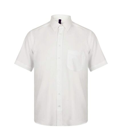 Henbury Mens Wicking Short Sleeve Work Shirt (White) - UTRW2698