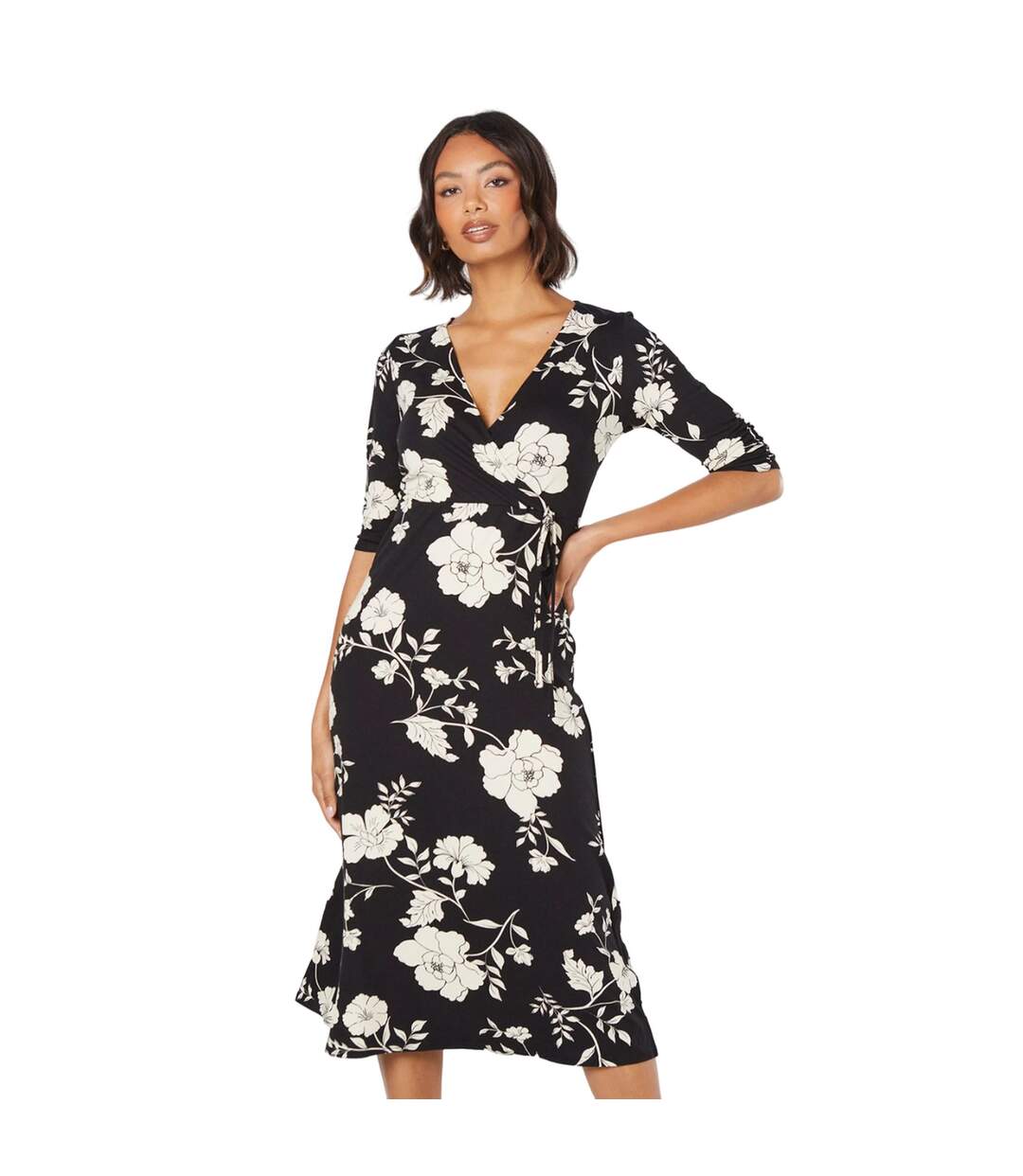 Robe mi-longue femme noir Dorothy Perkins-3