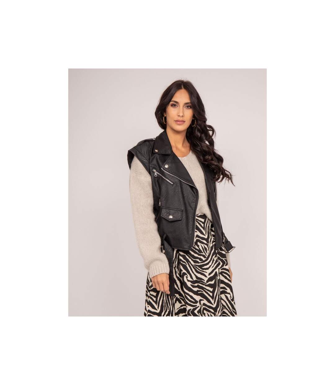 Veste sans manches simili cuir UMOT - Dona X Lisa-1