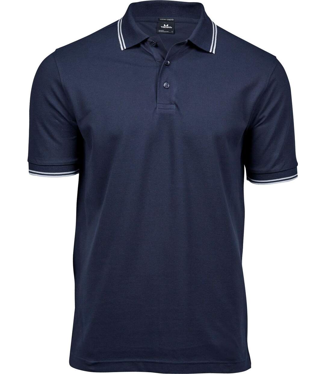 Polo homme Luxury Stripe Stretch - 1407 - bleu marine - manches courtes-2