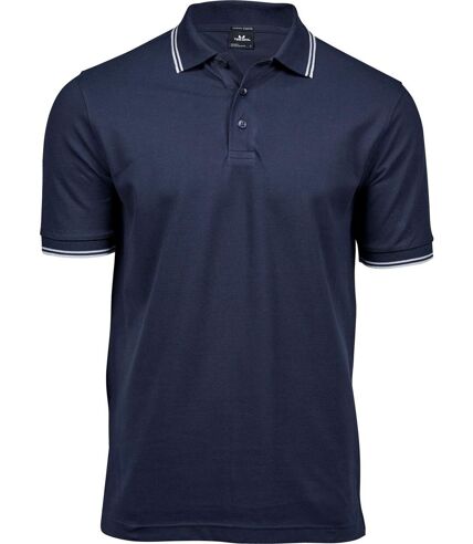 Polo homme Luxury Stripe Stretch - 1407 - bleu marine - manches courtes