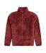 Mens Teddy Fleece Half Zip Jacket Red Animal-2
