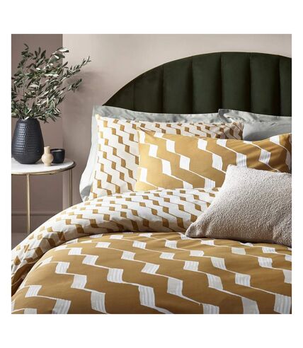 Zabine reversible cotton abstract duvet cover set honey Hoem