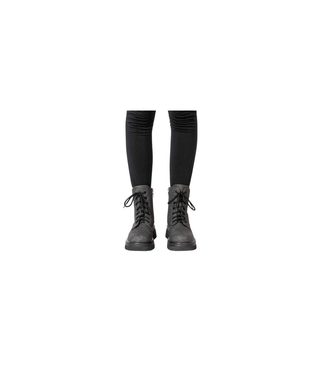 Womens/ladies Bella Low Block Heel Biker Boots Black Miso-1