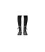 Womens/ladies Bella Low Block Heel Biker Boots Black Miso-1